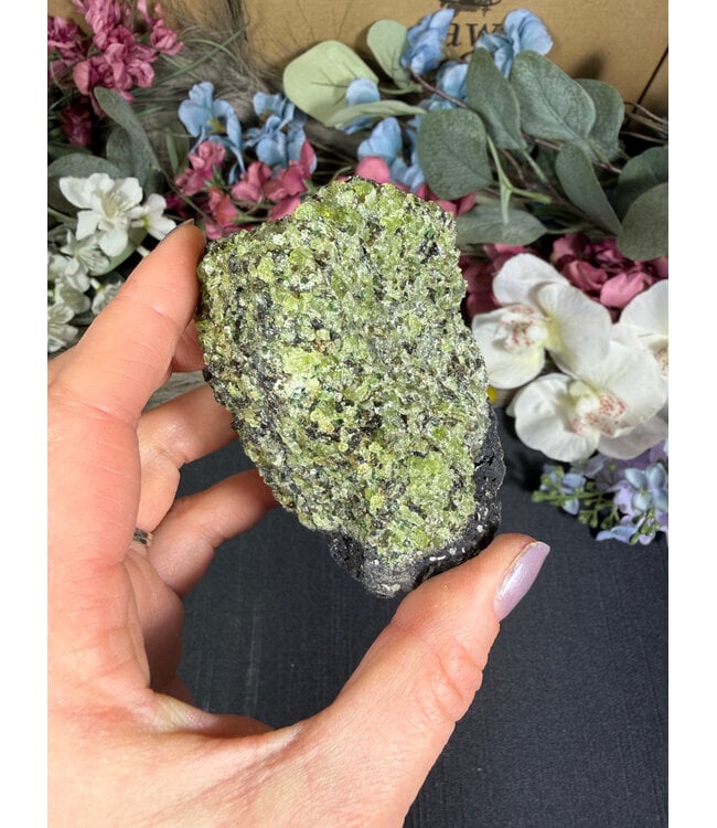 Raw Peridot with Olivine on Matrix #24, 328gr