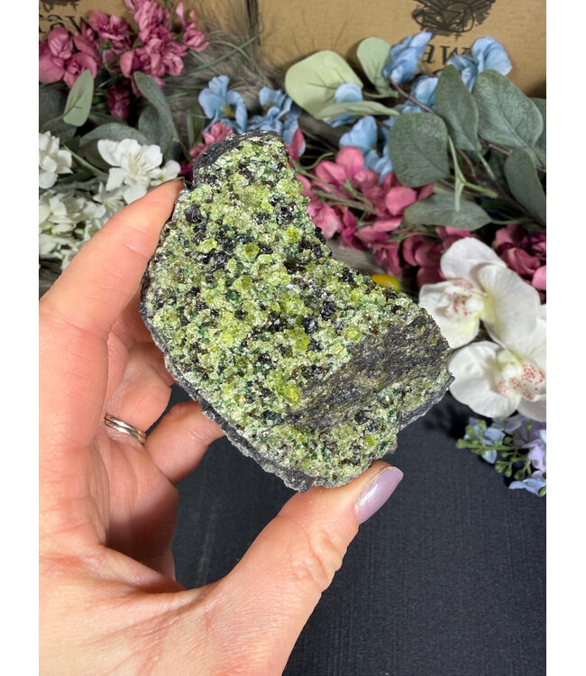 Raw Peridot with Olivine on Matrix #23, 304gr