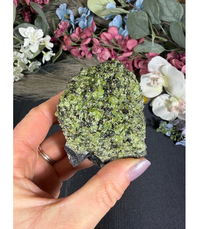 Raw Peridot with Olivine on Matrix #20, 288gr