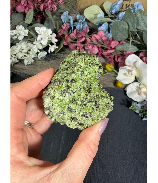 Raw Peridot with Olivine on Matrix #19, 228gr