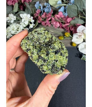 Raw Peridot with Olivine on Matrix #1, 148gr