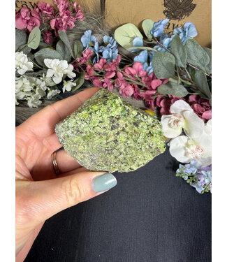 Raw Peridot with Olivine on Matrix #42, 256gr