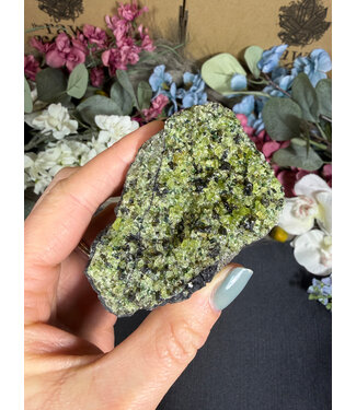 Raw Peridot with Olivine on Matrix #38, 262gr