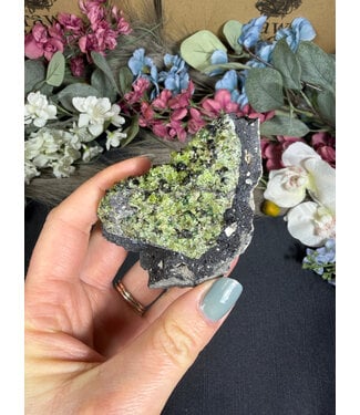 Raw Peridot with Olivine on Matrix #40, 166gr