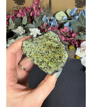 Raw Peridot with Olivine on Matrix #36, 294gr