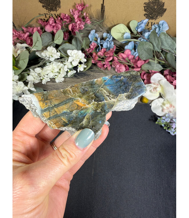 Labradorite Freeform Rough and Polished #131, 144gr