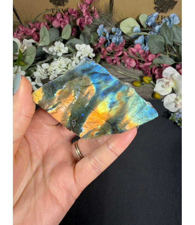 Labradorite Freeform Rough and Polished #129, 136gr