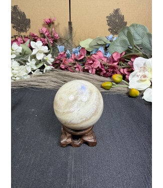 High Flash Garnierite Sphere #7, 232gr, 55.4mm