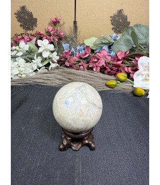 High Flash Garnierite Sphere #5, 218gr, 54.3mm