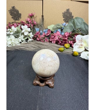 High Flash Garnierite Sphere #6, 230gr, 55mm