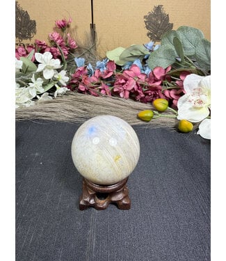 High Flash Garnierite Sphere #3, 196gr, 52.1mm