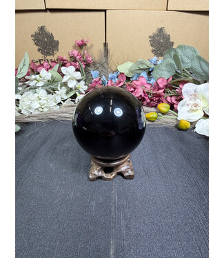 Black Obsidian Sphere #2, 582gr, 77.5mm