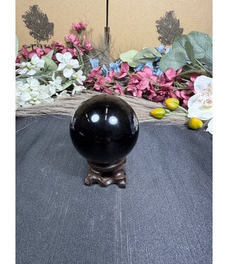 Black Obsidian Sphere #1, 270gr, 60.1mm