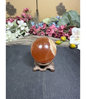 Honey Calcite Sphere #2, 311.05gr, 60.5mm