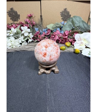 Indian Sunstone Sphere #3, 336gr, 62.4mm