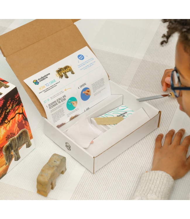 Soapstone Carving Kit: Elephant