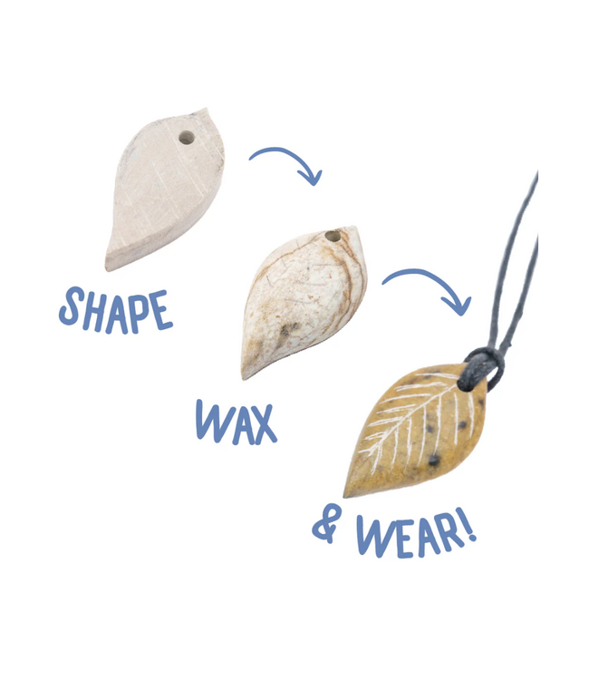 Soapstone Carving Kit: Leaf Pendant