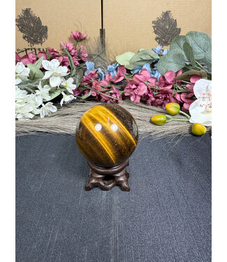 Tiger Eye Sphere #28, 230gr, 54.8mm