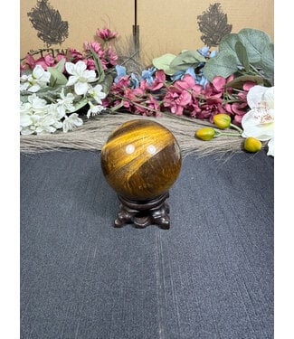 Tiger Eye Sphere #27, 242gr, 55.7mm