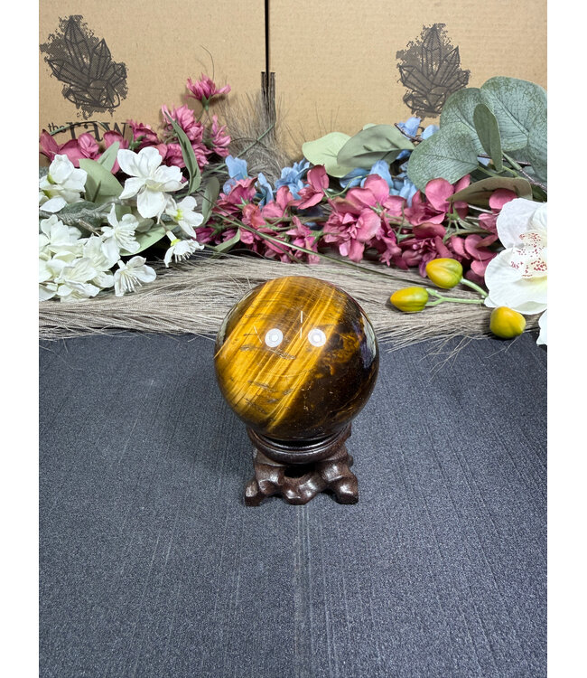 Tiger Eye Sphere #24, 206gr, 53.2mm
