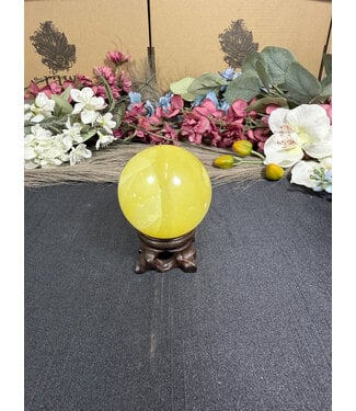 Lemon Calcite Sphere #3, 298gr, 57.9mm
