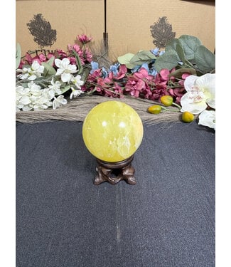 Lemon Calcite Sphere #1, 278gr, 56.6mm