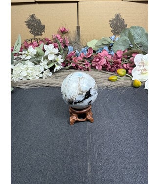 Rainbow Moonstone Sphere #5, 208gr, 52.9mm