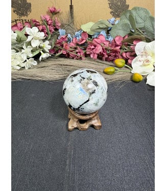 Rainbow Moonstone Sphere #2, 192gr, 51mm