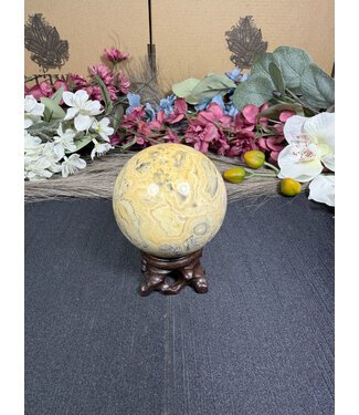 Crazy Lace Agate Sphere #2, 314gr, 63.3mm