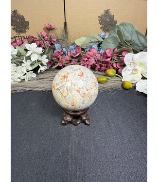 Crazy Lace Agate Sphere #1, 1104gr, 61.9mm