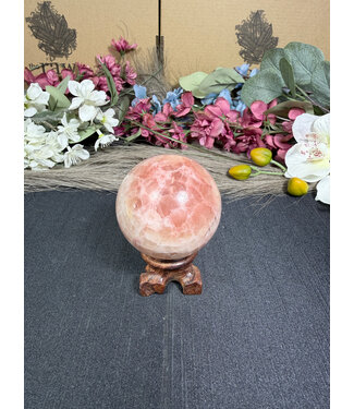 Rose Calcite Sphere #6, 266gr, 55.8mm