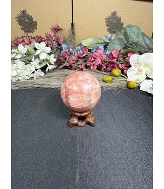 Rose Calcite Sphere #4, 240gr, 53.9mm