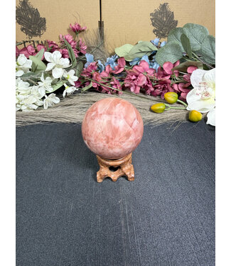 Rose Calcite Sphere #5, 230gr, 53.3mm