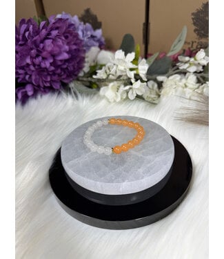 White Jade with Dyed Jade 8mm Bracelet