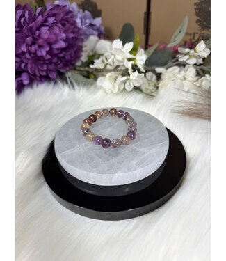 Amethyst with Garden Quartz 10mm Bracelet