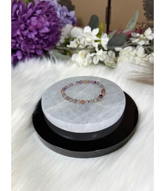 Amethyst with Garden Quartz 6mm Bracelet