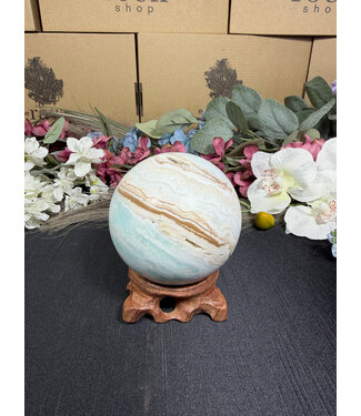 Caribbean Calcite Sphere #5, 774gr, 81.6mm