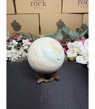 Caribbean Calcite Sphere #11, 1188gr, 94.2mm