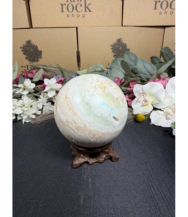 Caribbean Calcite Sphere #11, 1188gr, 94.2mm