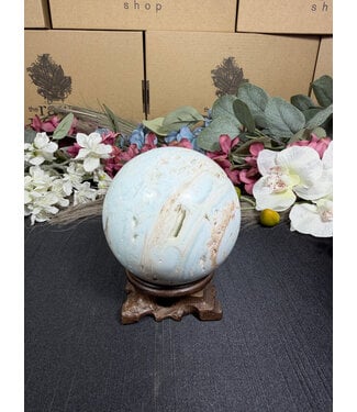 Caribbean Calcite Sphere #4, 752gr, 82.2mm