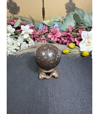 Dark Dragon Bloodstone Sphere #1, 207.92gr, 51.4mm