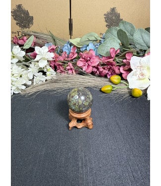 Dragon Bloodstone Sphere #3, 57.4gr, 33.1mm