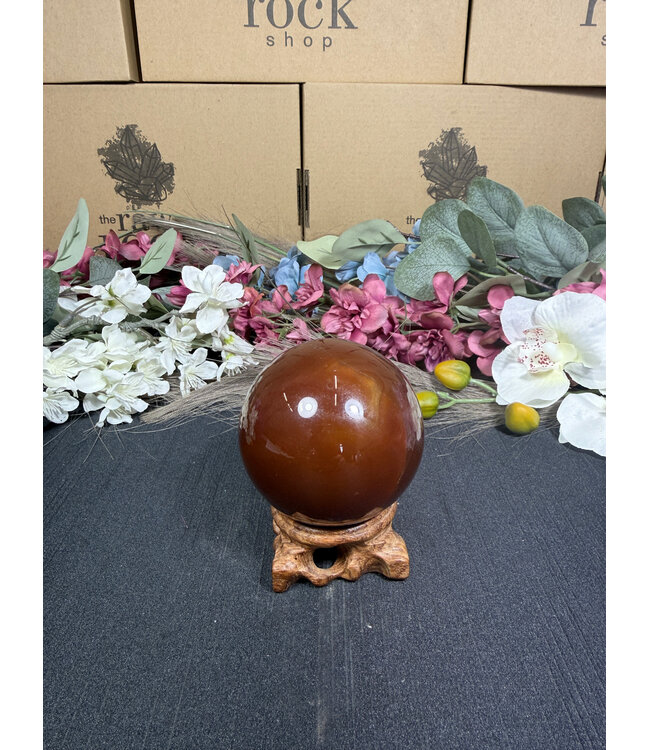 Carnelian Sphere #2, 410gr, 66.6mm