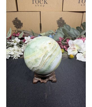 Pistachio Calcite Sphere #6, 1264gr, 94.4mm