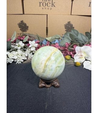 Pistachio Calcite Sphere #5, 830gr, 81.8mm
