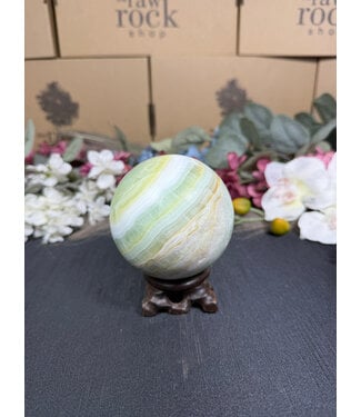Pistachio Calcite Sphere #1, 774gr, 80mm