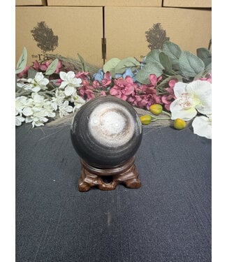 Silver Sheen Obsidian Sphere #10, 440gr ,70.8mm