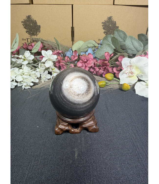 Silver Sheen Obsidian Sphere #10, 440gr ,70.8mm