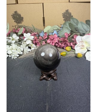 Silver Sheen Obsidian Sphere #5, 286gr ,61.3mm