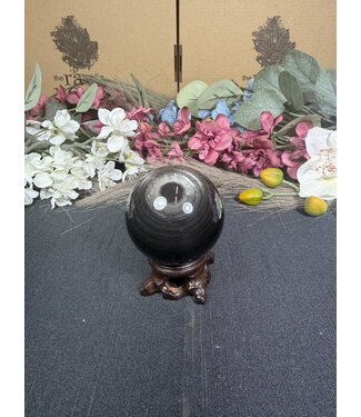 Silver Sheen Obsidian Sphere #3, 224gr ,56.6mm